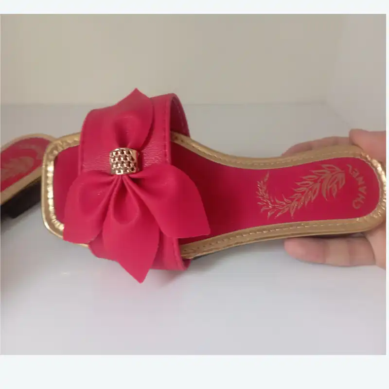 صندل زنانه مدل پاپیونی کد 006 رنگ قرمز