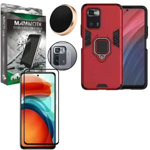 کاور ماموت مدل M-GHB-BNDL مناسب برای گوشی موبایل شیائومی Poco X3 GT به همراه محافظ صفحه نمایش و محافظ لنز دوربین و پایه نگهدارنده آهنربایی