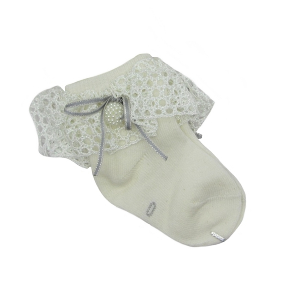 جوراب دخترانه مدل 374 رنگ کرم