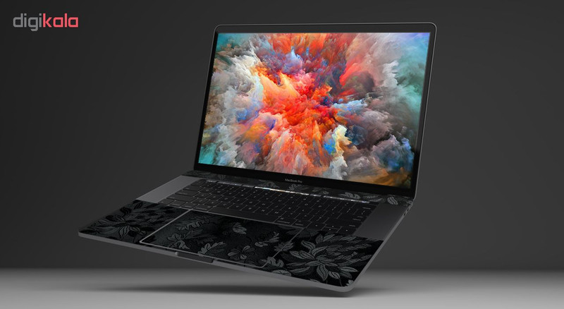 برچسب پوششی ماهوت مدل Black Wild-Flower مناسب برای لپ تاپ اپل Macbook Pro 2016 15inch Retina