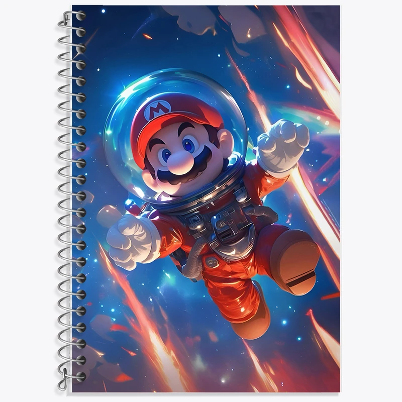 دفتر زبان 50 برگ خندالو مدل دو خط طرح سوپر ماریو (Super Mario) کد F7596