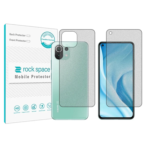محافظ صفحه نمایش مات راک اسپیس مدل HyMTT مناسب برای گوشی موبایل شیائومی Mi 11 Lite 5G به همراه محافظ پشت گوشی 