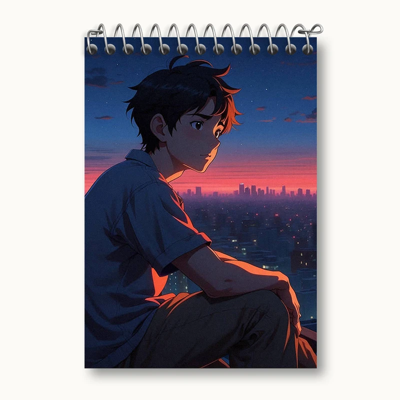 دفتر یادداشت 50 برگ خندالو طرح پسر انیمه ای کد N1934