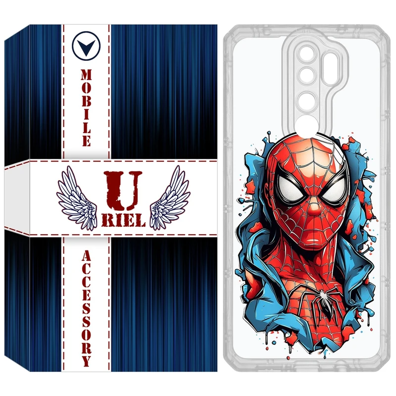 کاور یوریل مدل Clear کد 34 طرح اسپایدرمن مناسب برای گوشی موبایل شیائومی Redmi Note 8 Pro