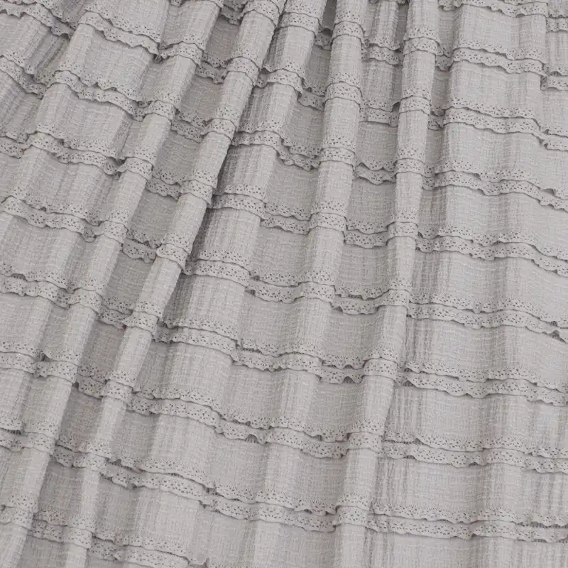 دامن چین‌دار زنانه مدل طبقه ای  رنگ طوسی روشن