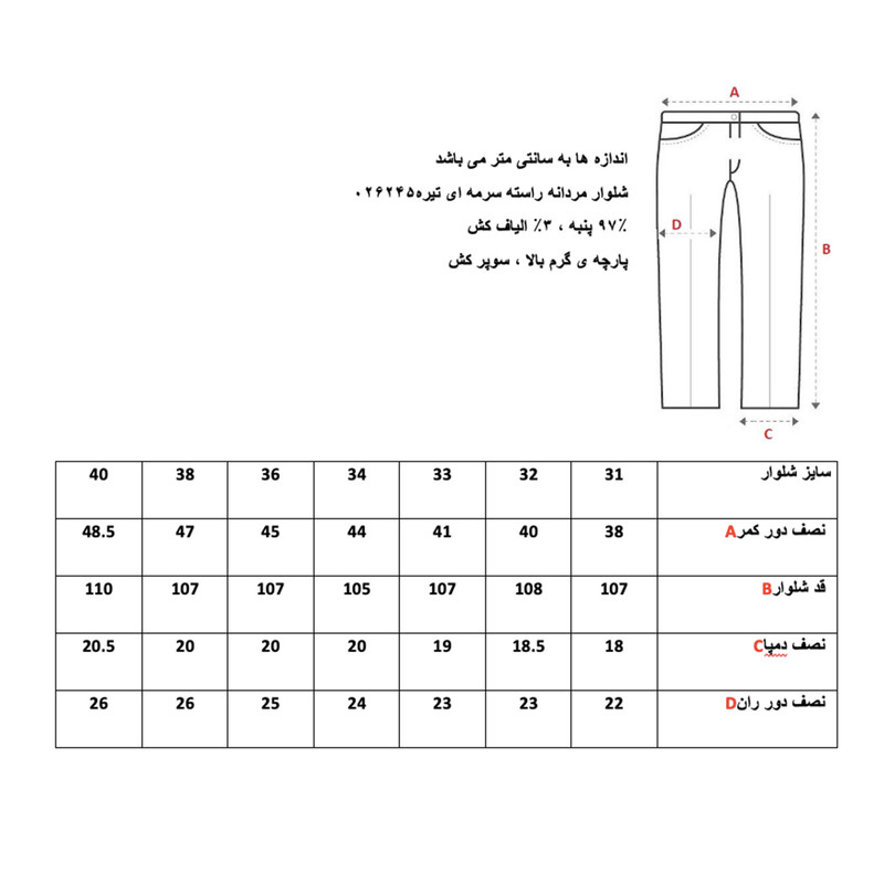 شلوار جین مردانه رنگلر مدل راسته رنگ سرمه ای تیره