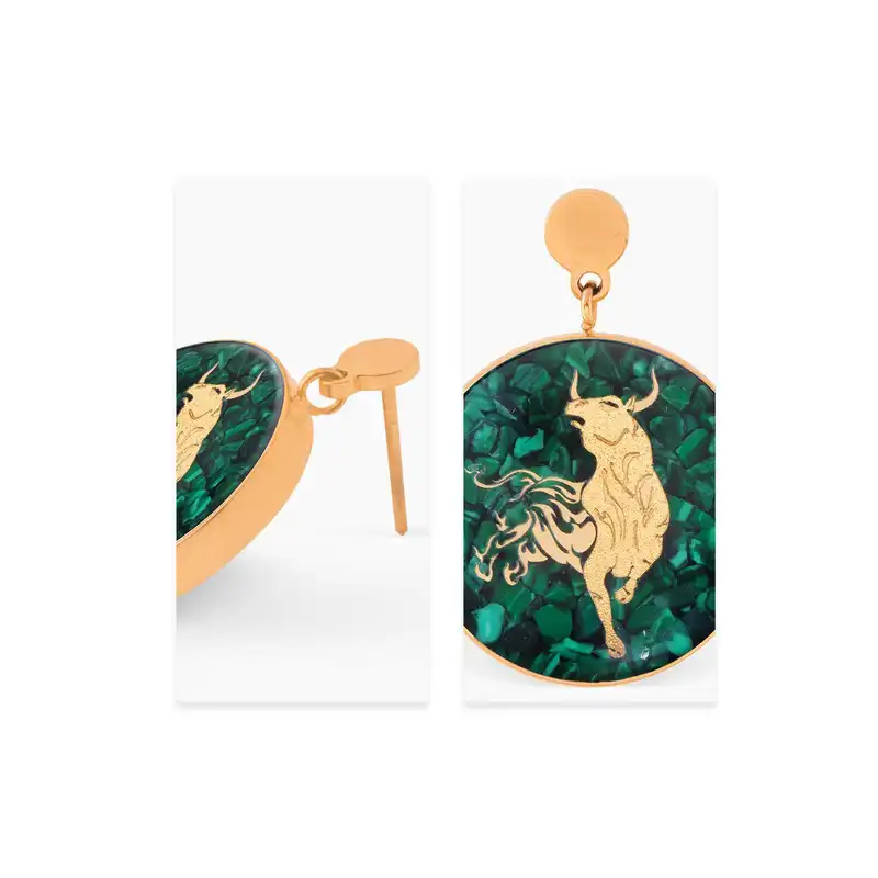 گوشواره زنانه زرسام مدل طرح ماه اردیبهشت کد 10006938