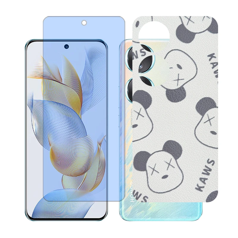 محافظ صفحه نمایش مات آنتی بلو گلس مدل Together مناسب برای گوشی موبایل آنر 70 به همراه برچسب پوششی پشت گوشی 