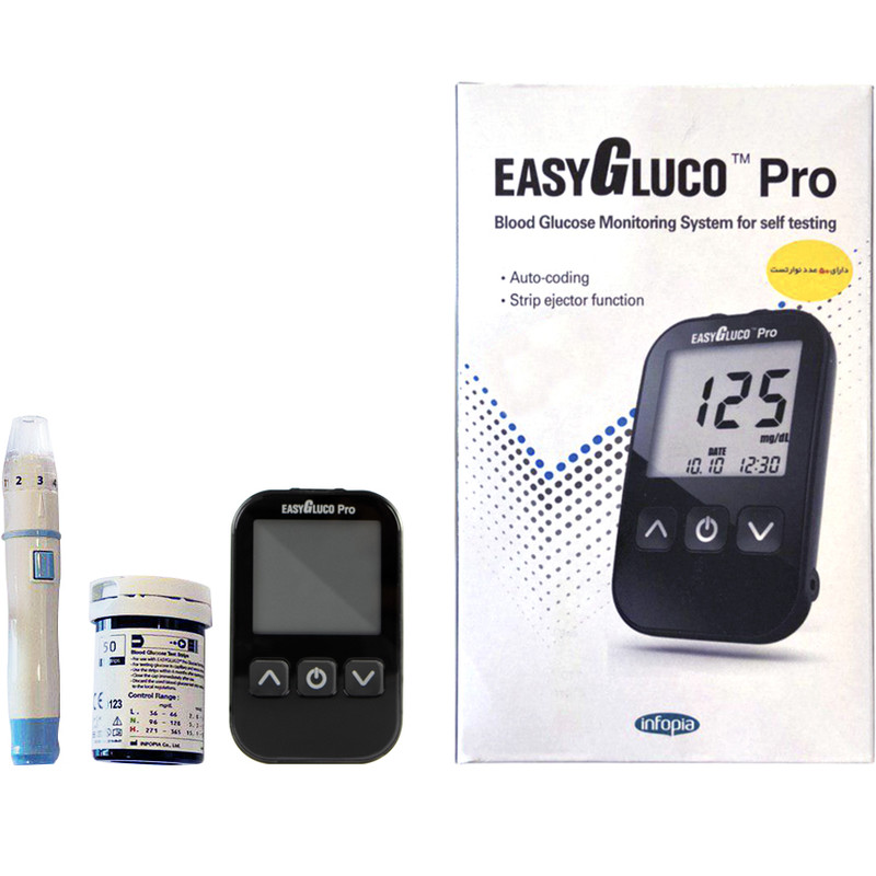 دستگاه تست قند خون اینفوپیا مدل EASY GLUCO PRO