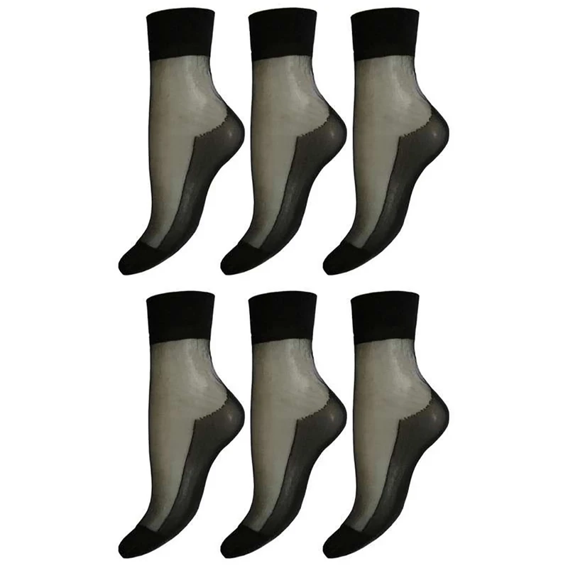 جوراب زنانه مدل نارپام شیشه ای کفدار طرح پاران بسته 6 عددی