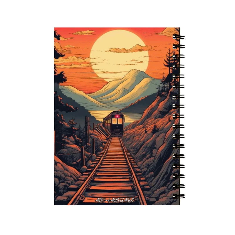 دفتر زبان 50 برگ طرح ریل قطار کد 27