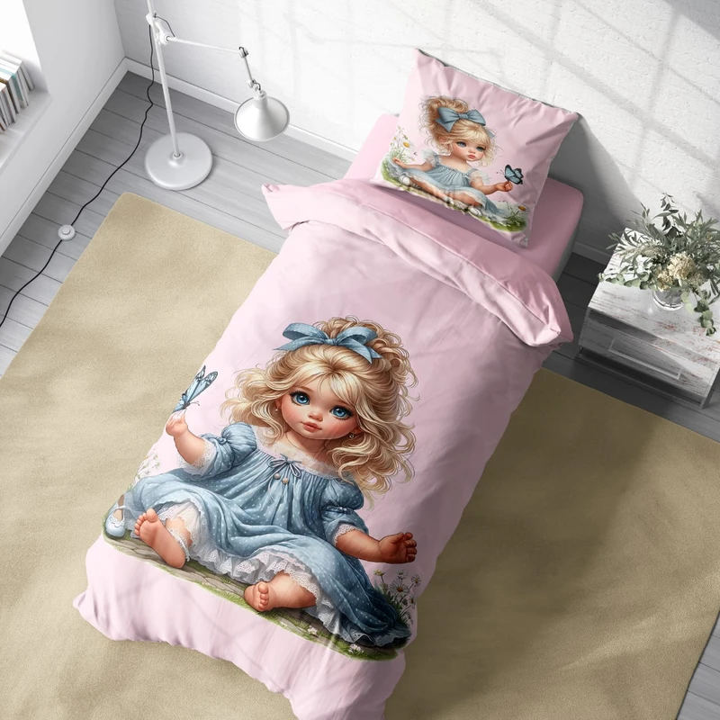 سرویس خواب 1 نفر 4 تکه مدل دخترانه مخملی کد ۴۰۴۳