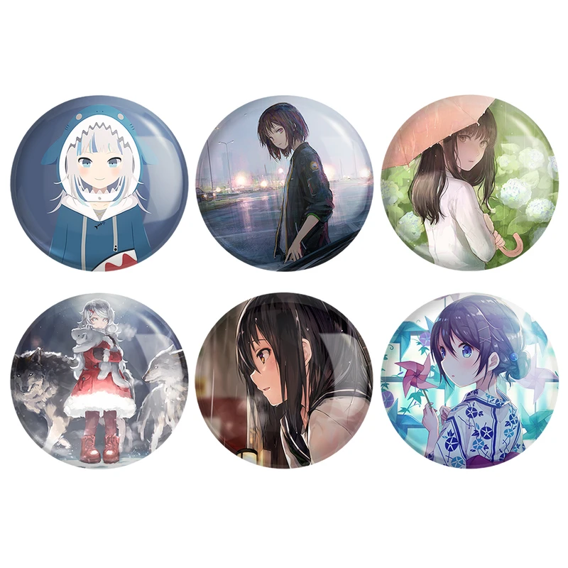 مگنت خندالو طرح دختر انیمه ای کد 1009B مجموعه 6 عددی