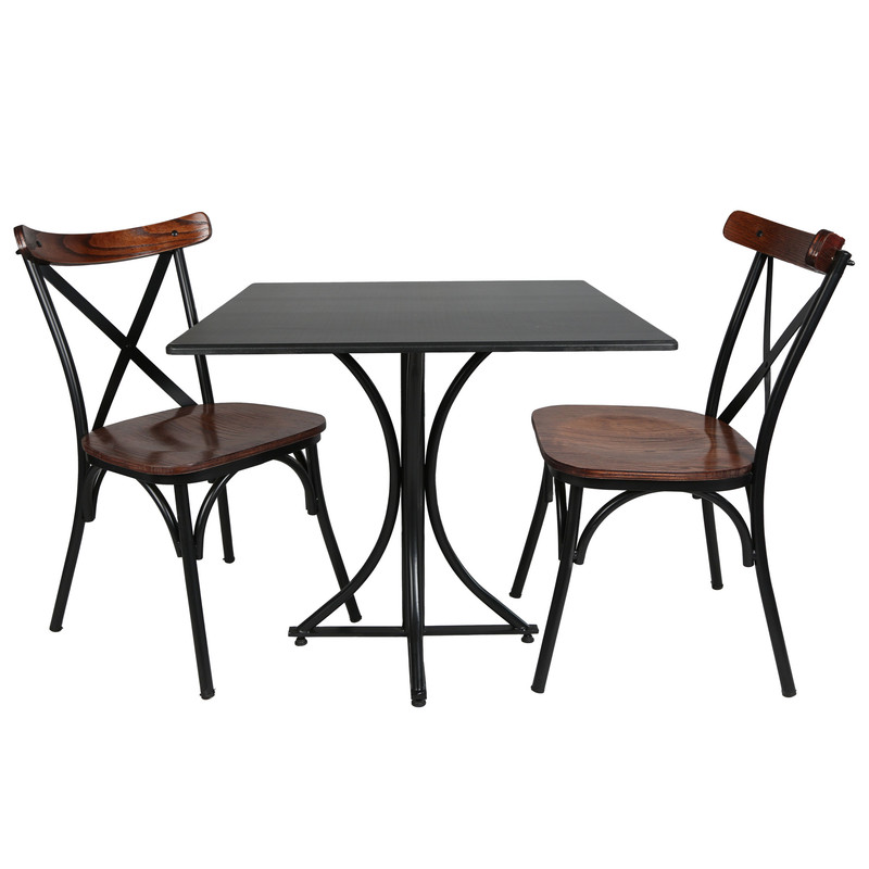 میز و صندلی ناهارخوری دو نفره مدل تونت لهستانی پایه فلزی MM