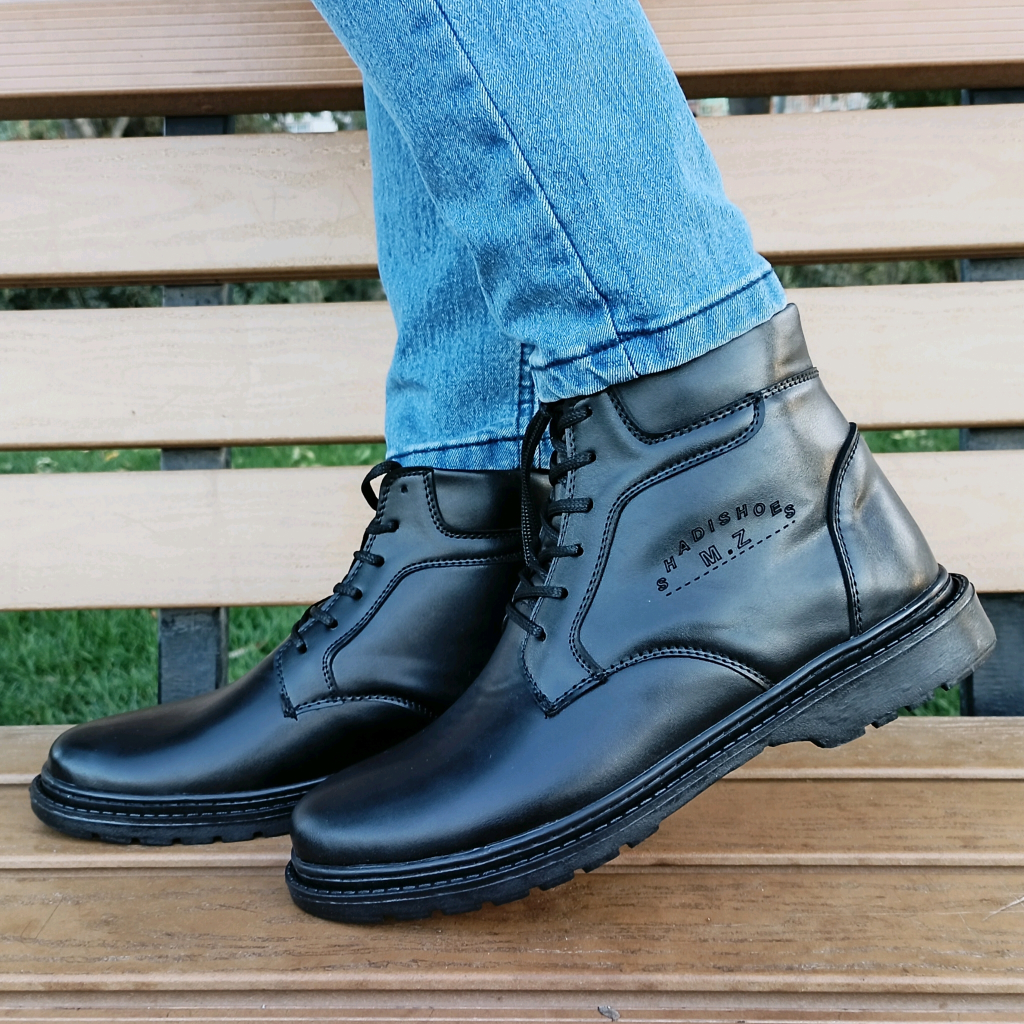 نیم بوت مردانه مدل البرز کد T.j رنگ مشکی