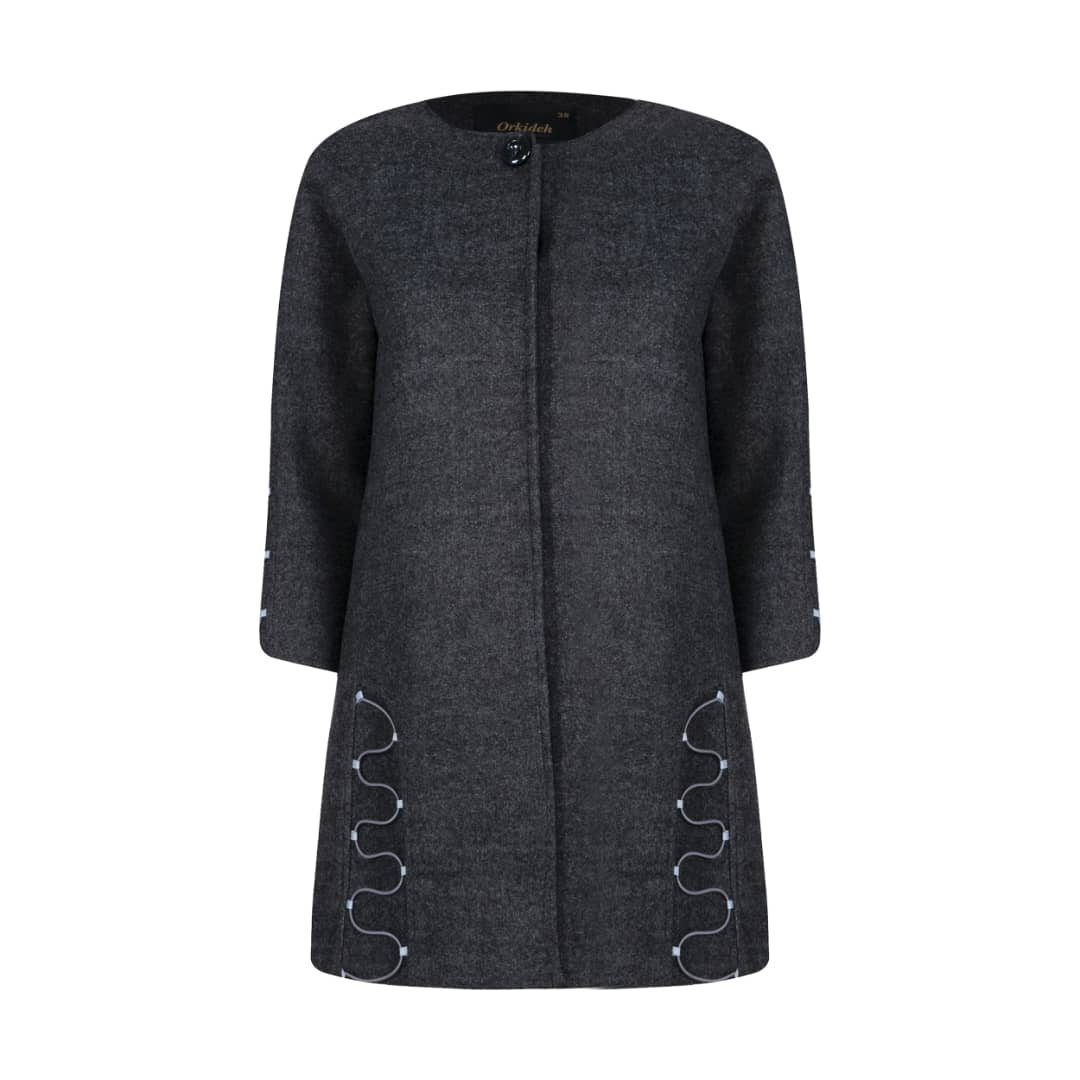 پالتو زنانه مدل 428 رنگ ذغالی