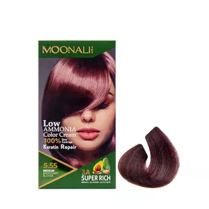 کیت رنگ موی مونالی اسکای شماره 5.55 حجم 100 میلی لیتر رنگ بلوند ماهگونی متوسط
