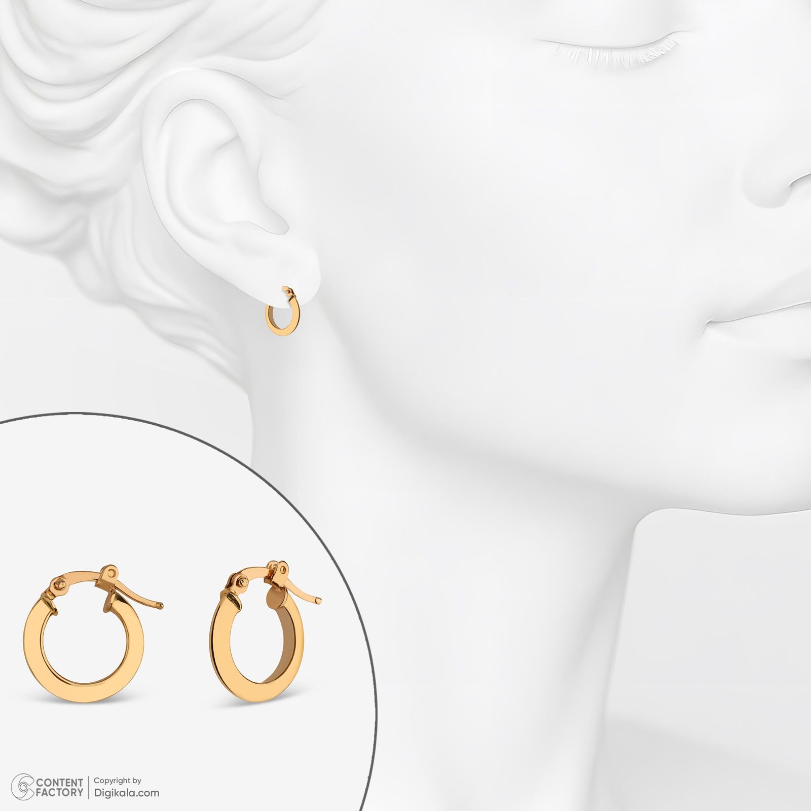 گوشواره کلیپسی طلا 18 عیار زنانه وی گالری مدل am109 -  - 6