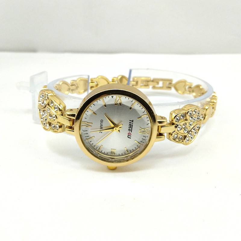 ساعت مچی عقربه ای زنانه مدل نگین دار قلبی کد ghn1