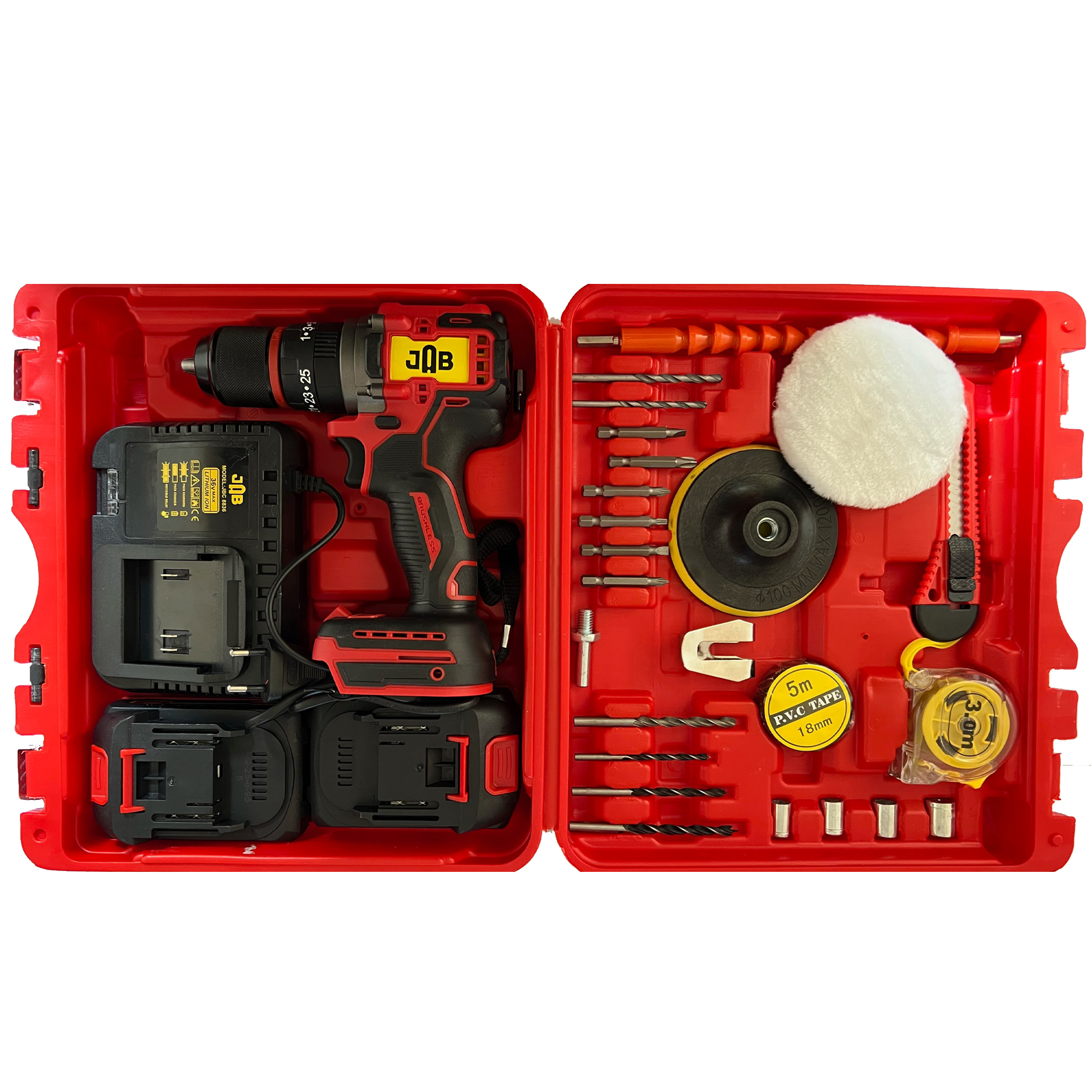 مجموعه 40 عددی دریل پیچ گوشتی شارژی جاب مدل JSB-36 Li-Brushless