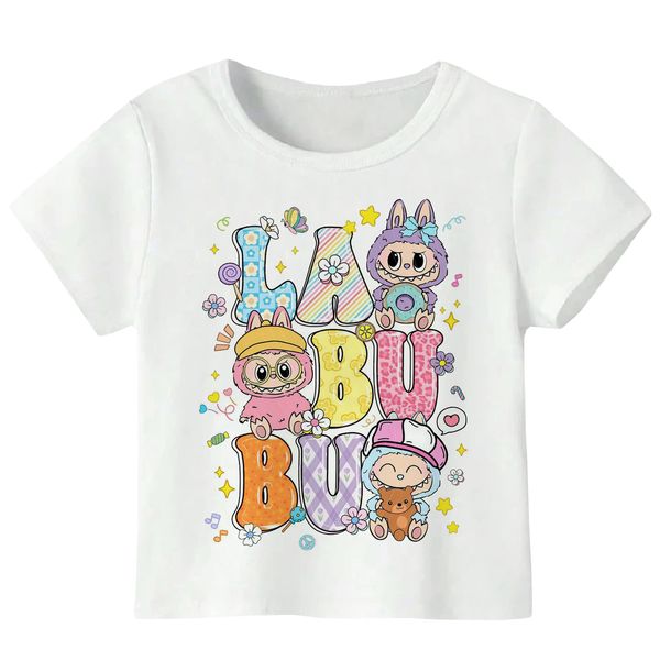 تیشرت آستین کوتاه دخترانه مدل LABUBU A43