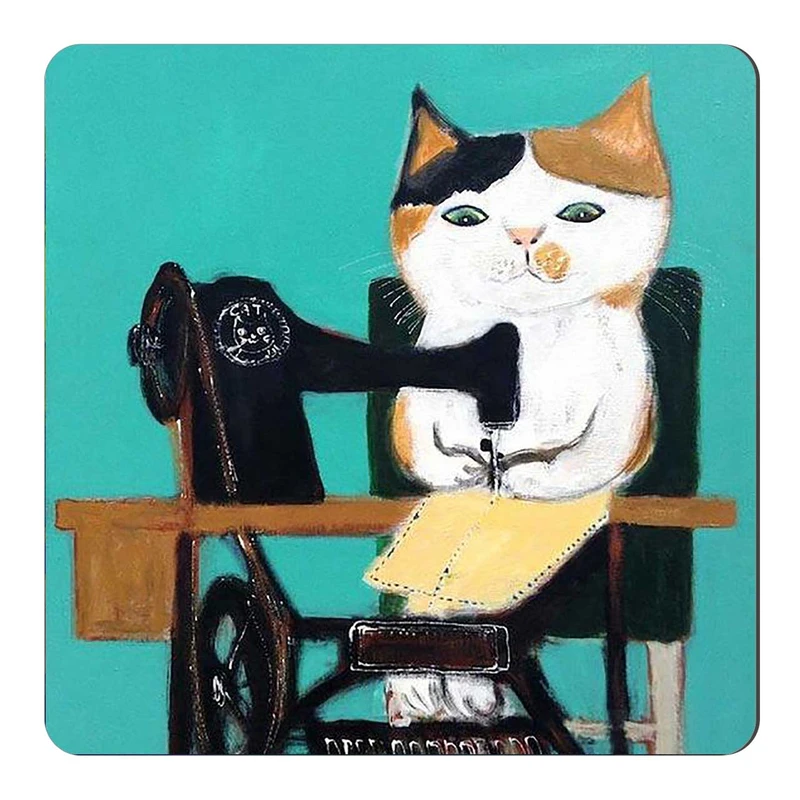  مگنت طرح گربه و چرخ خیاطی کد wmg1948