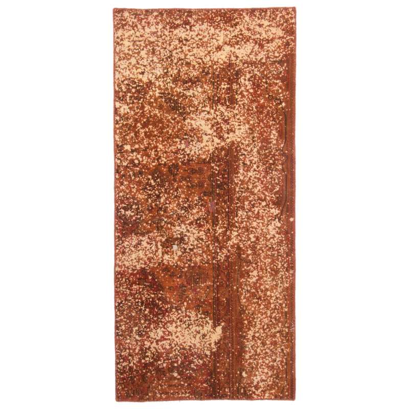 فرش دستباف رنگ شده کناره طول یک و نیم متری کد 11736