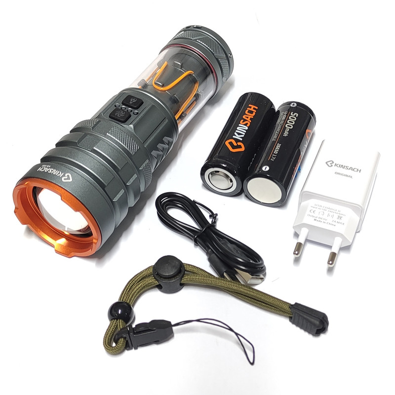 چراغ قوه دستی کینساچ مدل ks-580 چندکاره فانوسی دار با نور مهتابی