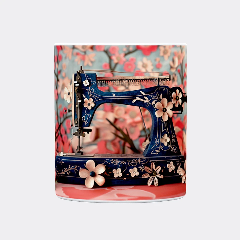 ماگ حس آمیزی طرح چرخ خیاطی کد 6 