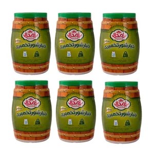 خیارشور تخمیری ویژه با نمک کاهش یافته پامچال - 900 گرم مجموعه 6 عددی