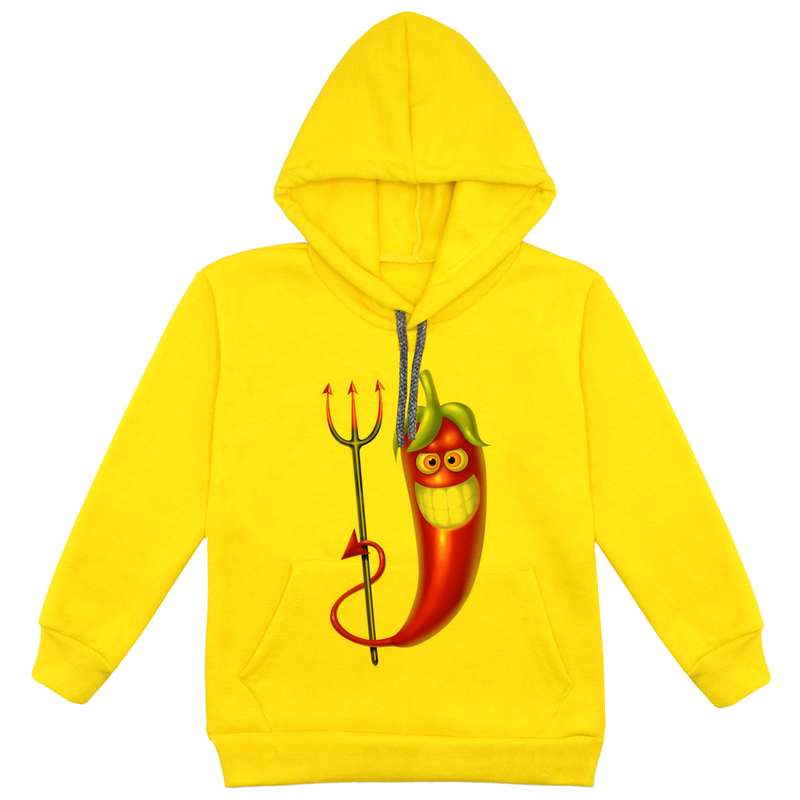 هودی پسرانه مدل فلفل خندان F155 رنگ زرد
