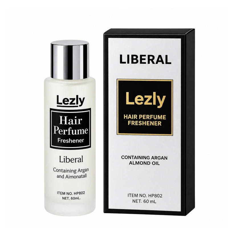 عطر مو لزلی مدل Liberal، حجم 60 میلی‌لیتر، با رایحه گرم و شیرین و حاوی روغن آرگان و روغن بادام