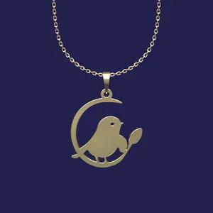 گردنبند طلا 18 عیار زنانه مدوپد مدل کبوتر کد T2-1-1002