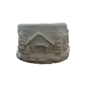 ظرف دکوری مدل بتنی طرح کلبه و کاج