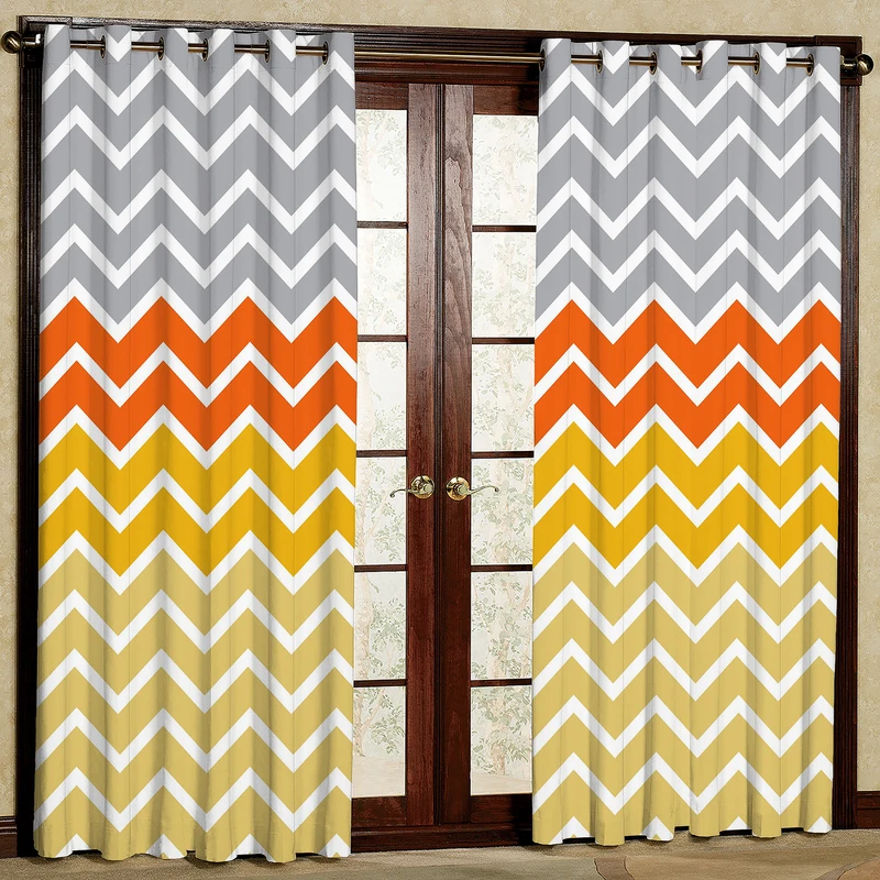 پرده چاپی مدل زیگزاگ مخمل پانچی کد 1051aسایز 140x200 سانتی متر