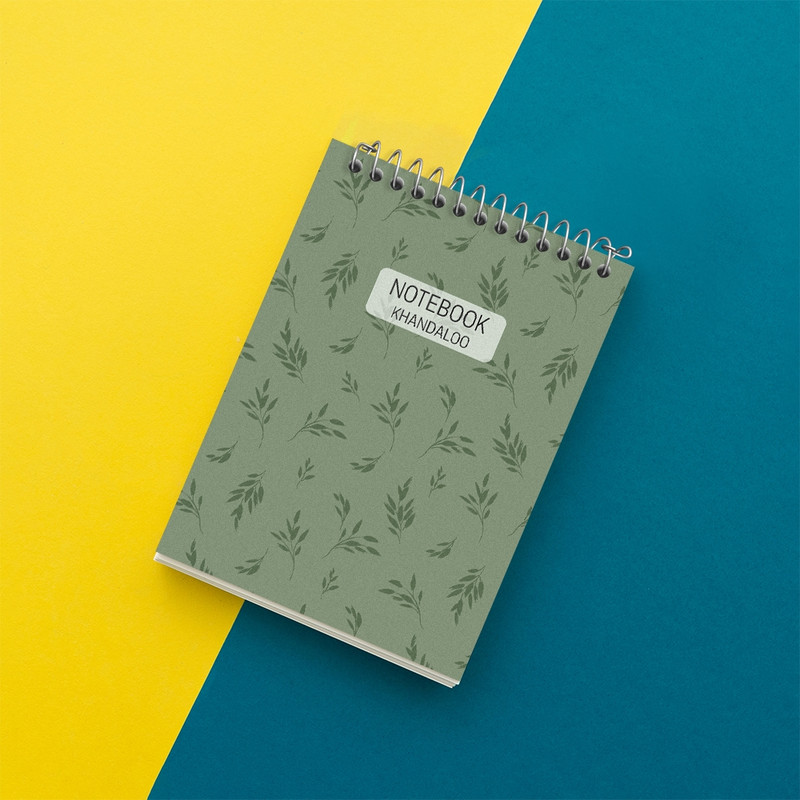 دفتر یادداشت 50 برگ خندالو مدل مینیمال برگ سبز کد N572