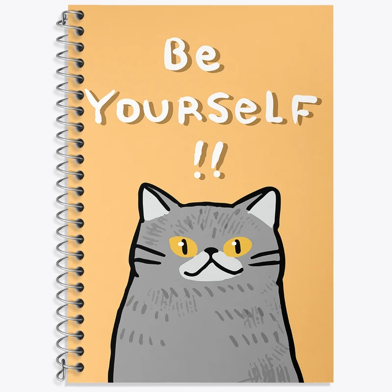 دفتر زبان 50 برگ خندالو مدل سه خط طرح گربه کیوت کد N1362