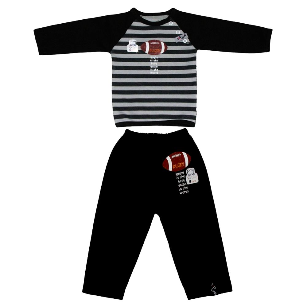 ست تی شرت و شلوار نوزادی تاپ لاین مدل راگبی کد 006SR -  - 1