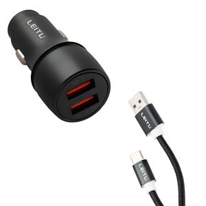 شارژر فندکی لیتو مدل LC-C8 به همراه کابل تبدیل USB-C