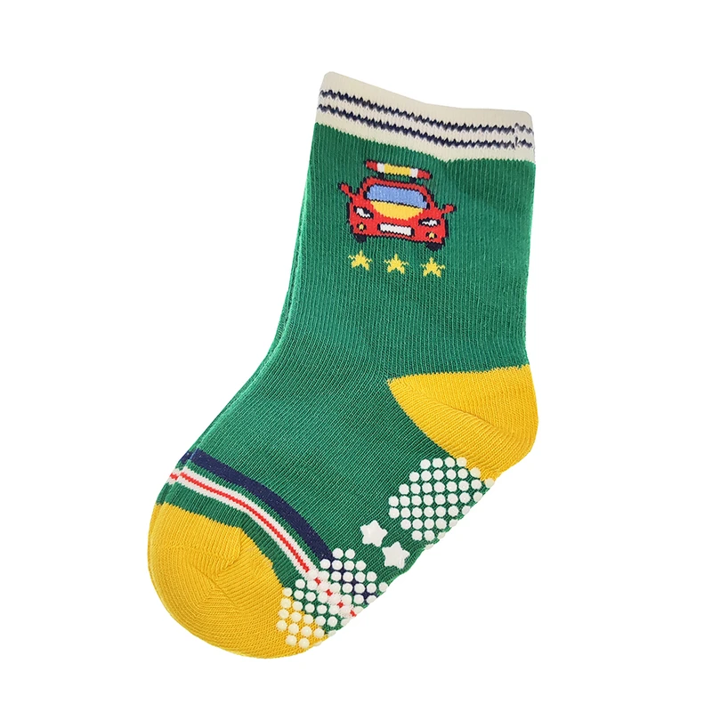 جوراب ساق کوتاه دخترانه لیمونار گالری مدل ماشین پلیس کف استپ دار