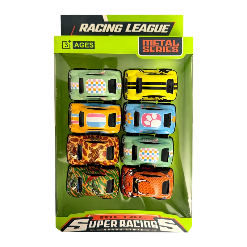 ماشین بازی فلزی عقب‌کش مدل super racing مجموعه 8 عددی