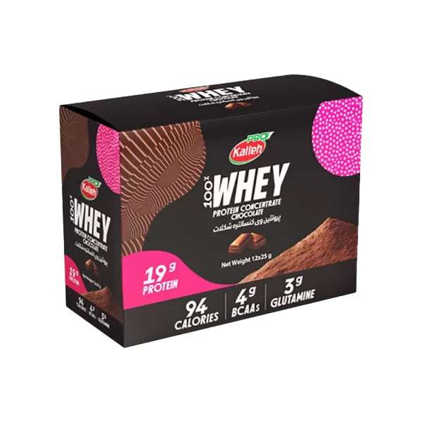 پروتئین وی شکلاتی کاله پرو - 25 گرم بسته 12 عددی پروتئین وی شکلاتی کاله پرو - 25 گرم بسته 12 عددی