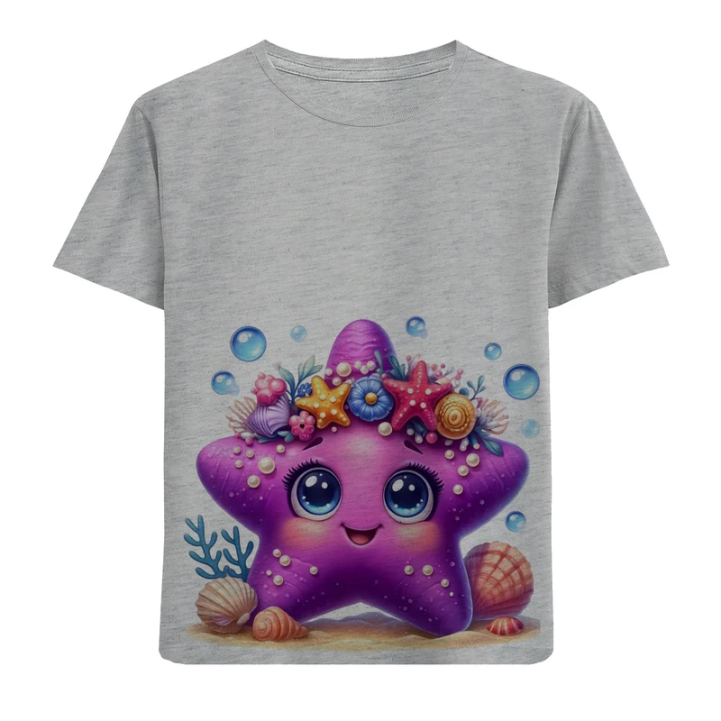 تی شرت آستین کوتاه دخترانه مدل ستاره F858