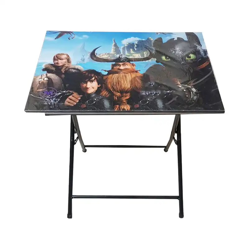 ست میز تحریر و صندلی مدل تاشو نرمال طرح اژدها سوار