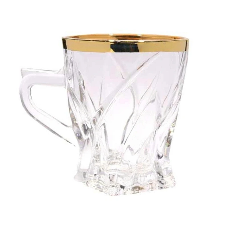 فنجان مدل Maxiy لب طلایی بسته 6 عددی