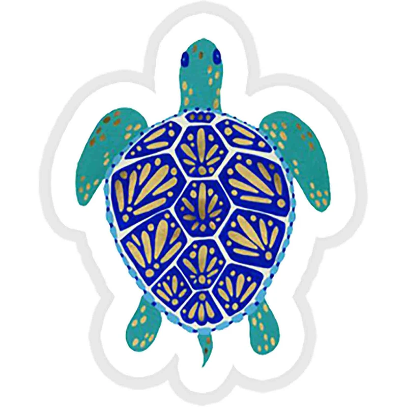استیکر لپ تاپ طرح Sea Turtle – Navy & Gold Canvas  کد ST1623