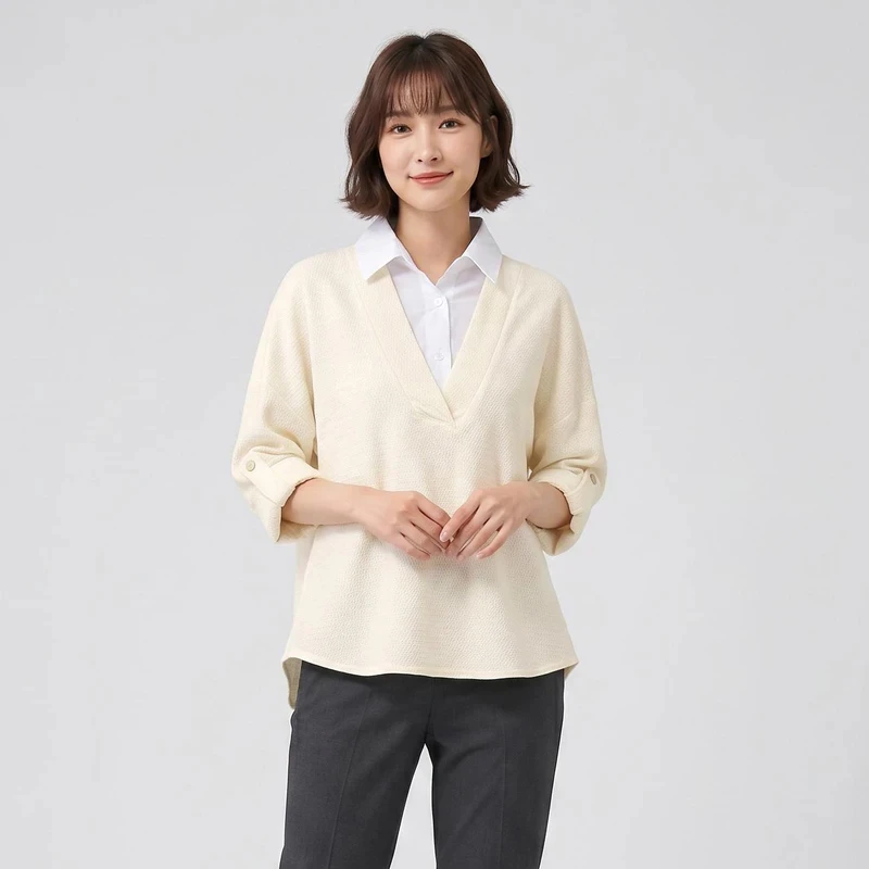 بلوز آستین سه ربع زنانه مدل آلیس A6
