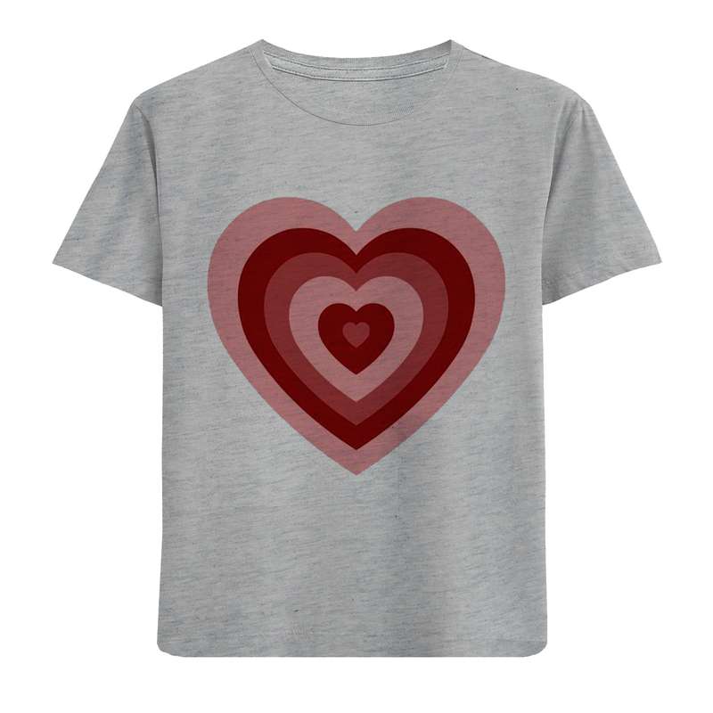 تی شرت آستین کوتاه دخترانه مدل قلب F676