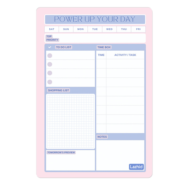 تخته وایت برد لاژید طرح پلنر روزانه مدل آهنربایی سایز 20X30 سانتیمتر