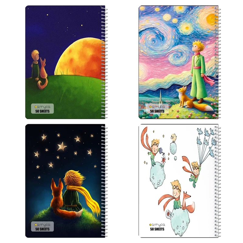 دفتر نقاشي 50 برگ کارنيکا طرح شازده کوچولو The Little Prince کد 87328 مجموعه 4 عددی
